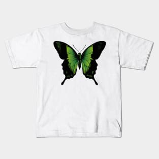 Green Butterfly | Vintage Butterfly | Green and Black | Kids T-Shirt